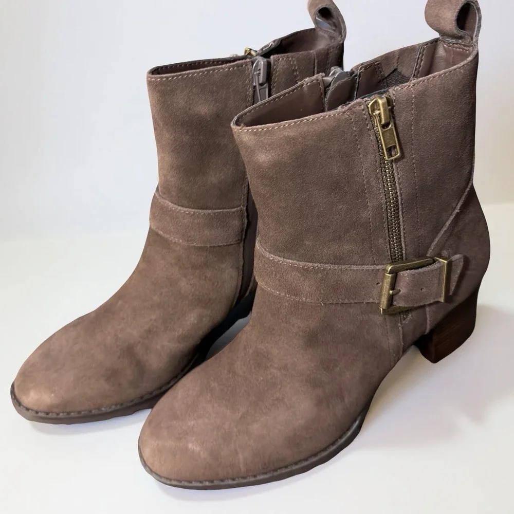 NEW Blondo Women's Talyn Java Suede Waterproof Ankle Boots Size 10M